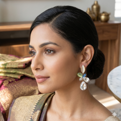 Zaria Crystal Bouquet Anti-Tarnish Drop Earrings