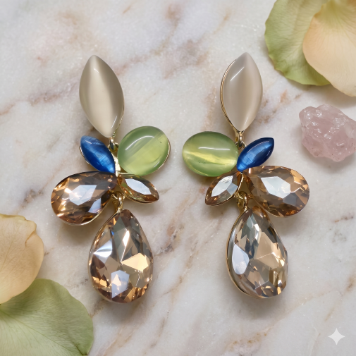 Zaria Crystal Bouquet Anti-Tarnish Drop Earrings