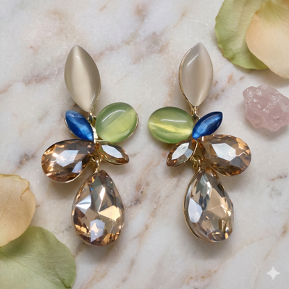 Zaria Crystal Bouquet Anti-Tarnish Drop Earrings