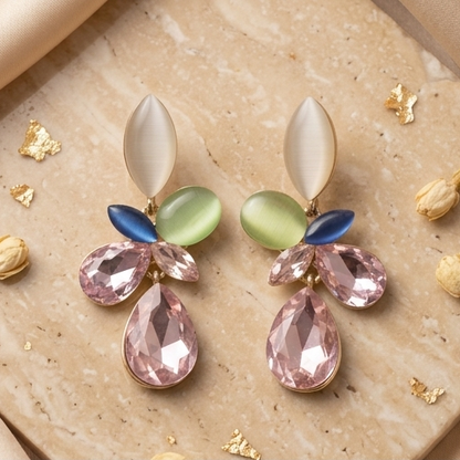 Zaria Crystal Bouquet Anti-Tarnish Drop Earrings