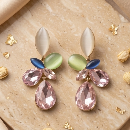 Zaria Crystal Bouquet Anti-Tarnish Drop Earrings