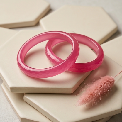 Roseé Blush Original Belgian Crystal Bangles (Set of 2) – 12mm