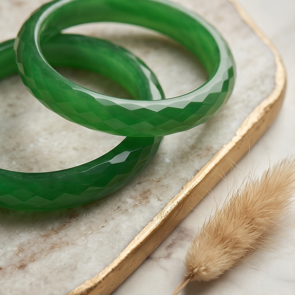 Emerald Glaze Original Belgian Crystal Bangles (Set of 2) – 12mm