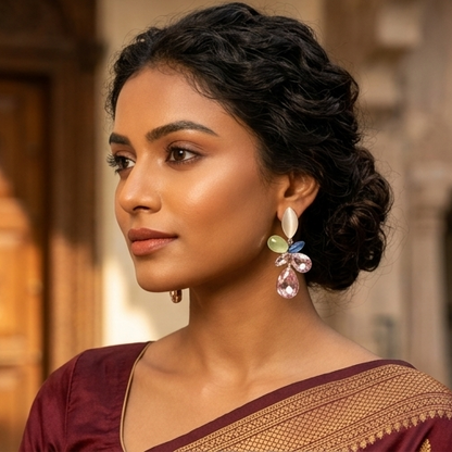 Zaria Crystal Bouquet Anti-Tarnish Drop Earrings