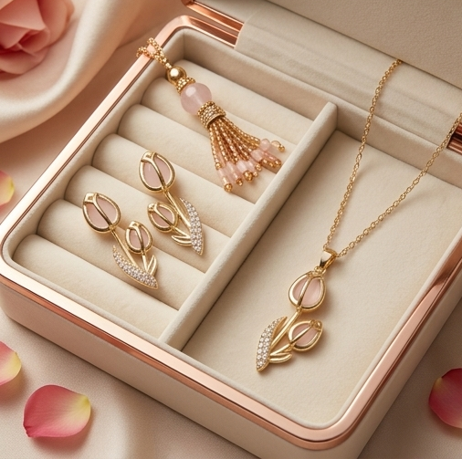Blossom Tulip Jewelry Combo Set – PVD Gold Plated
