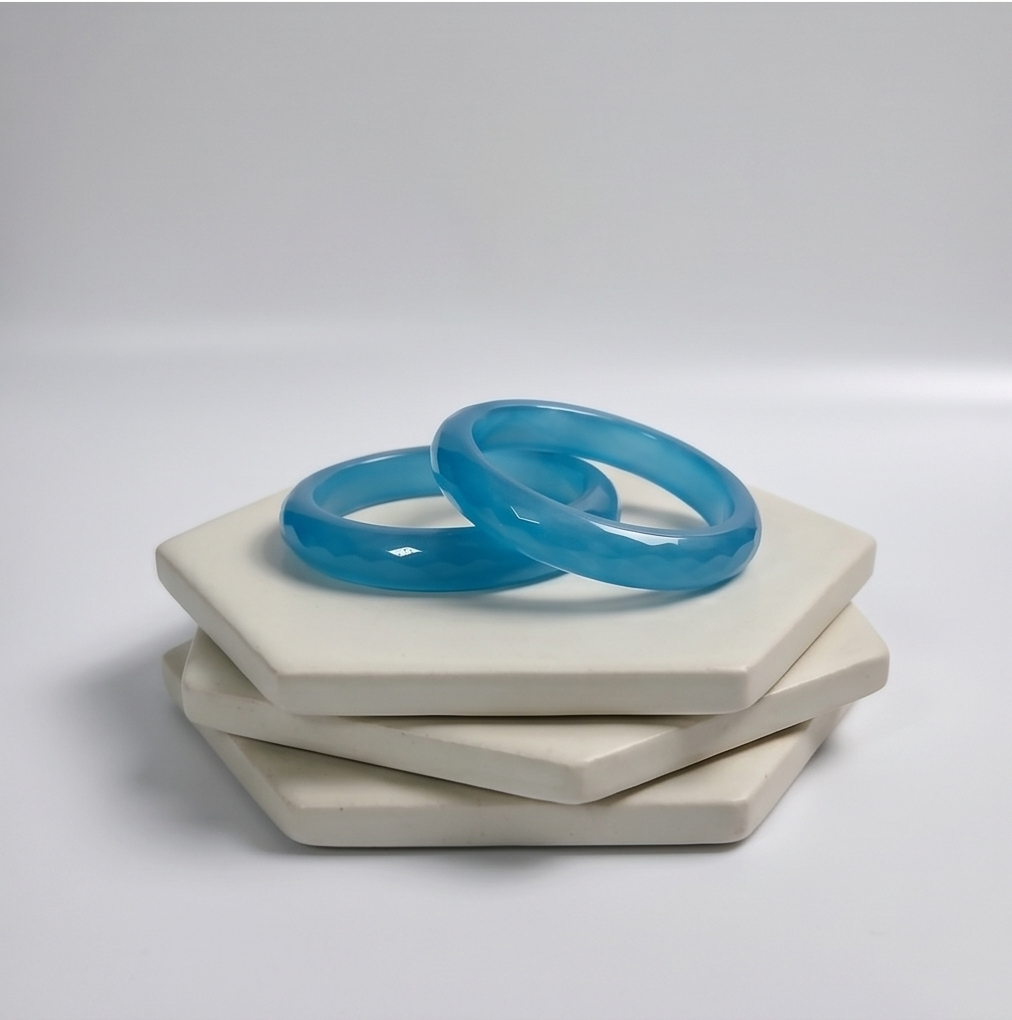 Aqua Marine Original Belgian Crystal Bangles (Set of 2) – 12mm