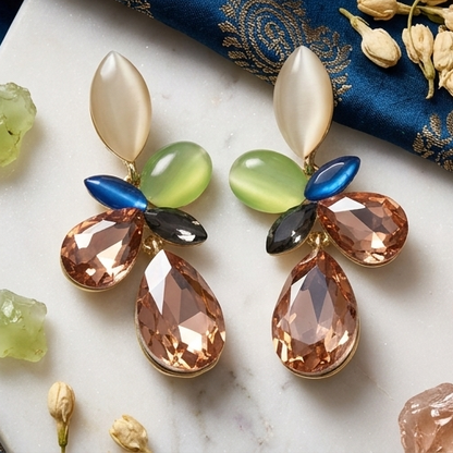 Zaria Crystal Bouquet Anti-Tarnish Drop Earrings
