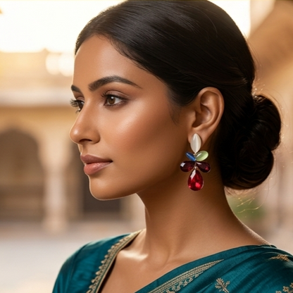 Zaria Crystal Bouquet Anti-Tarnish Drop Earrings