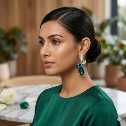 Zaria Crystal Bouquet Anti-Tarnish Drop Earrings