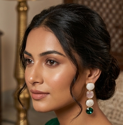 Aura Quad-Stone Anti-Tarnish Linear Drop Earrings